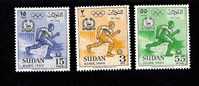 Sudan - Soccer Player - 17th Olympic Games Rome 1960 - Scott # 130-132 Mint Never Hinged - Soudan (1954-...)