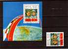 Interkosmos Raumflug USSR Vietnam 1983 Flagge Laos 668 Plus Block 97 O 6€ Raketen-Flug Space Bloc Flag Sheet Of Lao - Asien