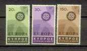 EUROPA CHYPRE N° 284 à 286 ** - 1967