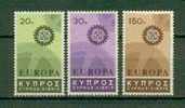 EUROPA CHYPRE N° 284 à 286 ** - 1967