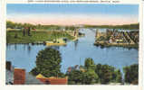 Montlake Cut University Of Washington Lake Washington Portage Bay Drawbridge On Vintage White Border Postcard - Seattle