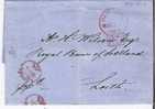 Ham022/ HAMBURG -  Schlüsselloch-Stempel (rot) 1864 Nach England - Hamburg