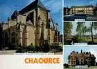 CPSM. CHAOURCE. EGLISE ST JEAN BAPTISTE. MAIRIE.LES ARPENTS. CHATEAU. - Chaource