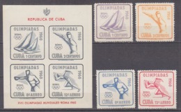 B0966 - JEUX OLYMPIQUES 1960 CUBA Yv N°532/33 + AERIENNE + BF ** - Ongebruikt