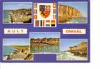 AULT -  ONIVAL -  N° 105 -  5 Vues : Plage, Falaise, Plages  Et 2 Blasons - Onival