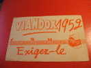 BUVARD :VIANDOX 1952-TAILLE: 21X13.5CM - Potages & Sauces