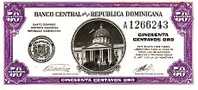 République DOMINICAINE   50 Centavos Oro  Non Daté (1961)  Pick 89a    ***** BILLET  NEUF ***** - Dominicana