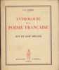 C.F. Ramuz : Anthologie De La Poésie Française XVI° Et XVII° Siècles - Auteurs Français