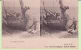 CARTE STEREOSCOPIQUES.JULIEN DAMOY.PREPARATIFS DE DEPART ..BATEAU F.1571 - Stereoscope Cards