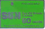 United Kingdom-cur-025------60 Units Sun Oil Britain Limited---tirage-31.642-(041k)-used Card - [ 2] Erdölplattformen