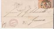 Brs200/Mi. 18 + 21 B, Hamburg Hufeisen 1873 Nach Genua, Italien  (m. Attest) - Lettres & Documents