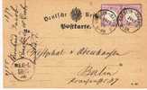 Brs205/ Coeslin Bahnhof 1874 Auf Paar Mi. 16, Reichspostkarte - Lettres & Documents