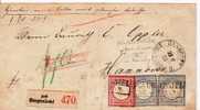 Brs211/ Burgwaldmiel (Pr.) 1873, Mi. 19+20, Plattenfehler, Gebrochenes C - Storia Postale