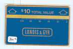 USA  SERVICE CARD NR 701C  ´´  3/4mm   $ 10.00 LANDIS&GYR MINT  INUTILISÉ - Malaysia