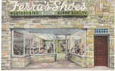 Ferra´s Shoes Store On Vintage Linen Postcard, Chicago Area Business, Women´s Fashion - Chicago