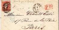 Por068a/  - PORTUGAL - Luis I, Ausgabe 1871, Perf.14 (RR) Lisboa-Paris 1875 (Brief, Cover, Letter, Lettre) - Brieven En Documenten