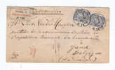 Lette RECO De DRESDEN Allemagne 1880 Vers GAND - Verso Cachet AMBULANT EST 1   --  8/988 - Ambulanti