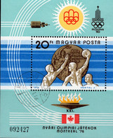 Olympia-Medaille Ungarn Block 122 O 4€ Sommer-Olympiade Montreal 1976 Wasserball Bloc M/s Sheet Bf Hungaria Magyar - Verano 1976: Montréal