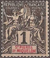 SAINT-PIERRE And MIQUELON..1892..Michel # 46...MLH. - Unused Stamps
