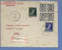 421+642+644 Op Aangetekende Brief Met Stempel BRUSSEL 12 (VK) - 1936-1957 Offener Kragen