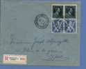 644+676 Op Aangetekende Brief Met Stempel BRUSSEL 1 (VK) - 1936-1957 Open Collar