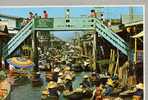 CPSM  Marche Flottant Province De Rajburi( Thailand)   And Wooden Bridge - Markets