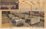 Des Moines Iowa, Butterfly Coffee Shop Vintage Linen Postcard, Cafe Lunch Counter - Altri & Non Classificati