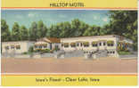 Clear Lake Iowa, Hilltop Motel Vintage Linen Postcard - Autres & Non Classés