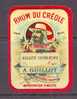 ETIQUETTE NEUVE MIGNONETTE PAPIER GLACE RHUM CREOLE A.GUILLOT 5cmx3,8cm Max SIDAINE Imprimeur - Rhum