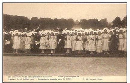 BRUXELLES-LAEKEN -ENFANTS MASSES POUR LE DEFILE DU 16  Juillet 1905-75e Anniversaire Indépendance - Laeken