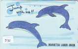 DOLPHIN DAUPHIN Dolfijn DELPHIN Tier Animal (530) Telecarte Japan * - Delphine