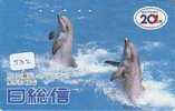 DOLPHIN DAUPHIN Dolfijn DELPHIN Tier Animal (532) * Telefonkarte Telecarte Japan * - Delfines