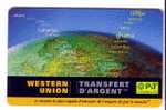 WESTERN UNION  ( Luxembourg TP 26 - 09.01 )  Luxemburg 50. Units ( Money Transfer , Globe Sphere Map Carte Maps Cartes ) - Luxembourg