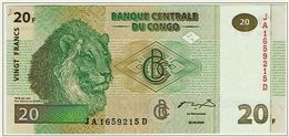 20 F  "CONGO" LION 30  Juin 2003   UNC    Ro 24 - Non Classificati