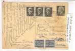 12731)intero Postale Con  15c  +  3x15c Imperiale + 2x60c Segnatasse Da Siracusa A Catania  Il 31-8-1945 - Marcophilie