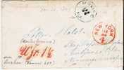 Nor003a/ - NORWEGEN - Brief,  Von Floria  28. Jan.1873 Via N.Y., Aachen, Hamburg-Schiff (TPO) - Covers & Documents