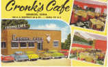 Denison Iowa, Cronk's Cafe, Vintage Linen Restaurant Postcard, Interior Views, Autos - Autres & Non Classés