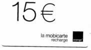 MOBICARTE 15 € (TYPE 11/01) - Mobicartes (recharges)