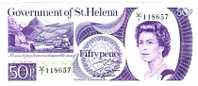 **Pas Courant** 50 Pence   "ÎLES SAINT-HELENE"   P5  UNC    Bc  3 - Sint-Helena