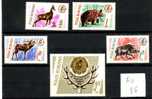 Rumänien Mi.N° 2460/64 Kpl ** 1965, Jagdbares Wild Und Trophäe - Unused Stamps