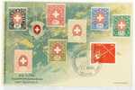 Schweiz/Suisse: Die Alten Telegraphenmarken Der Schweiz Plus 100 Jahre Nachrichtenwesen, 1952, 3 Scans - Maximumkarten (MC)