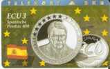 TARJETA DE DINAMARCA DE MONEDAS ECU DE ESPAÑA FELIPE GONZALEZ TIRADA 700 (COIN-BANKNOTE) - Stamps & Coins