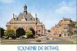 Z948 - CPM De RETHEL, Hotel De Ville Et Rue Pierre Curie .1988. - Rethel