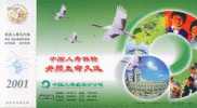 Bird Crane  , Buildings , Insurence Company Ad    ,   Prepaid Card , Postal Stationery - Grues Et Gruiformes