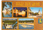 CP - PHOTO - SULLY SUR LOIRE - MULTIVUES - LE CHATEAU SE REFLETANT DANS LA SANGE - LE CHATEAU ILLUMINE - LA MAIRIE ET L' - Sully Sur Loire