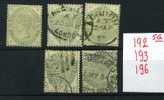 Victoria Used  SG 192 193 196   (Yvert 81, 82, 85)  Cat Value 795 Pounds  (YV:1000 Euros) - Gebraucht