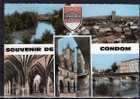 32 CONDOM Multivue, Vue Générale, Cathédrale, Pont, Armes, Ed CIM 4, CPSM 10x15, 1967 - Condom