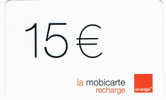 MOBICARTE  15 € PU 199 J - Mobicartes (recharges)