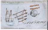 BD088/ B.P.O. Valparaiso 1853, Transit  Panama, Bordeaux, Handschriftlich  Taxiert (Brief, Cover, Lettre) - Storia Postale