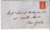 C-St001a/ KANADA -  Cover,  New Brunswick 10 C., Mi. 7 (SG 17) St. Johns-NY 1862 (with Text) - Cartas & Documentos